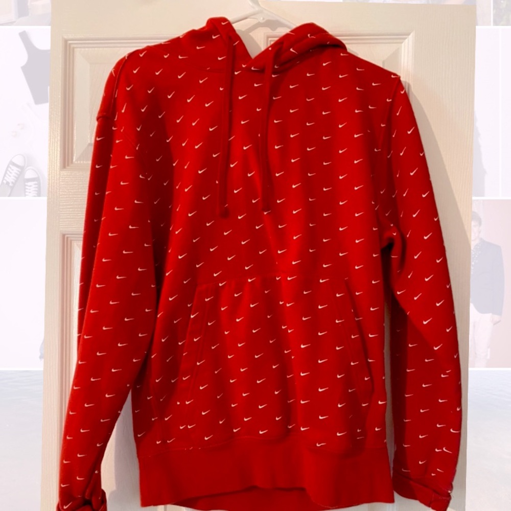 RED NIKE SWOOSH HOODIE